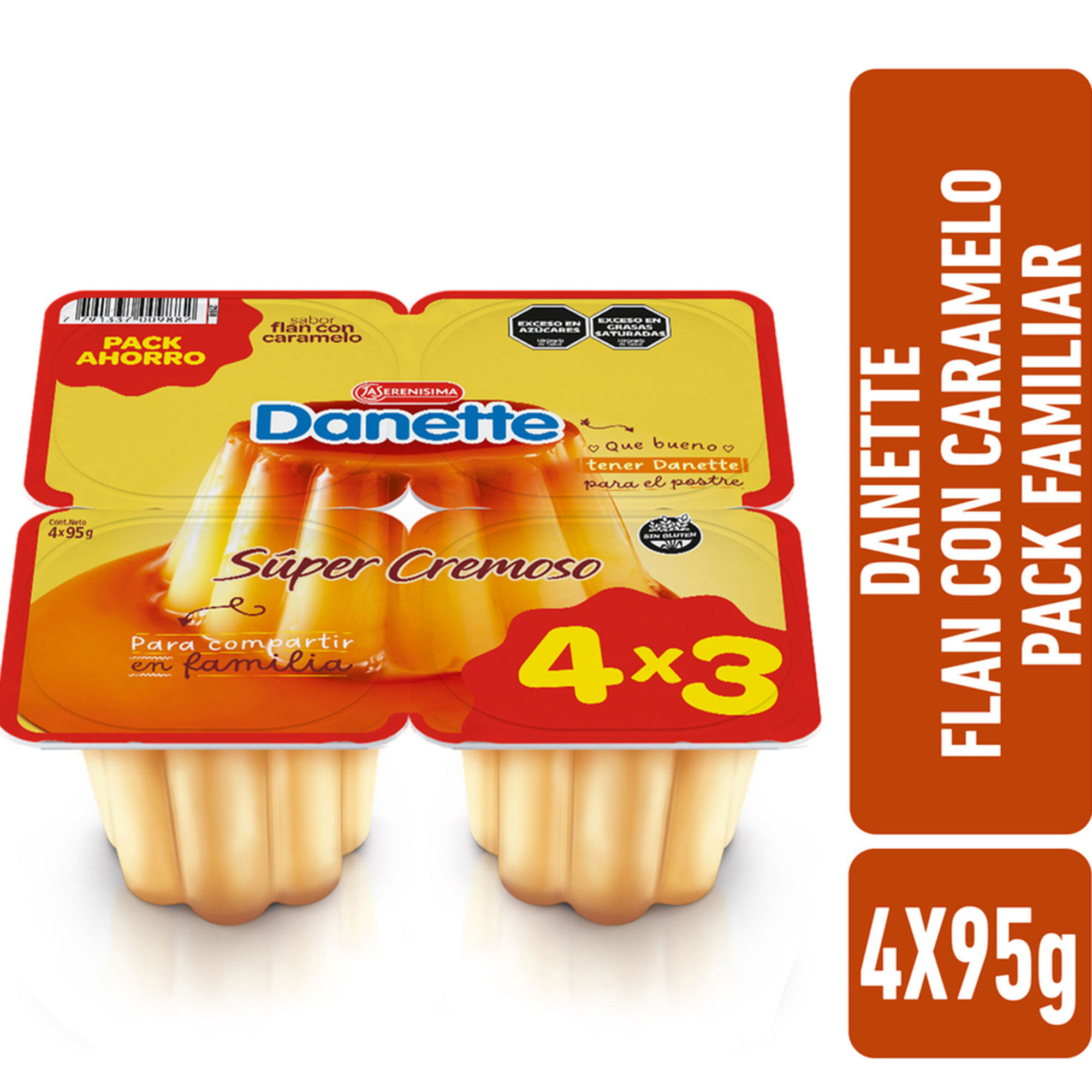 Postre Flan Danette Vainilla 4 U 95 G