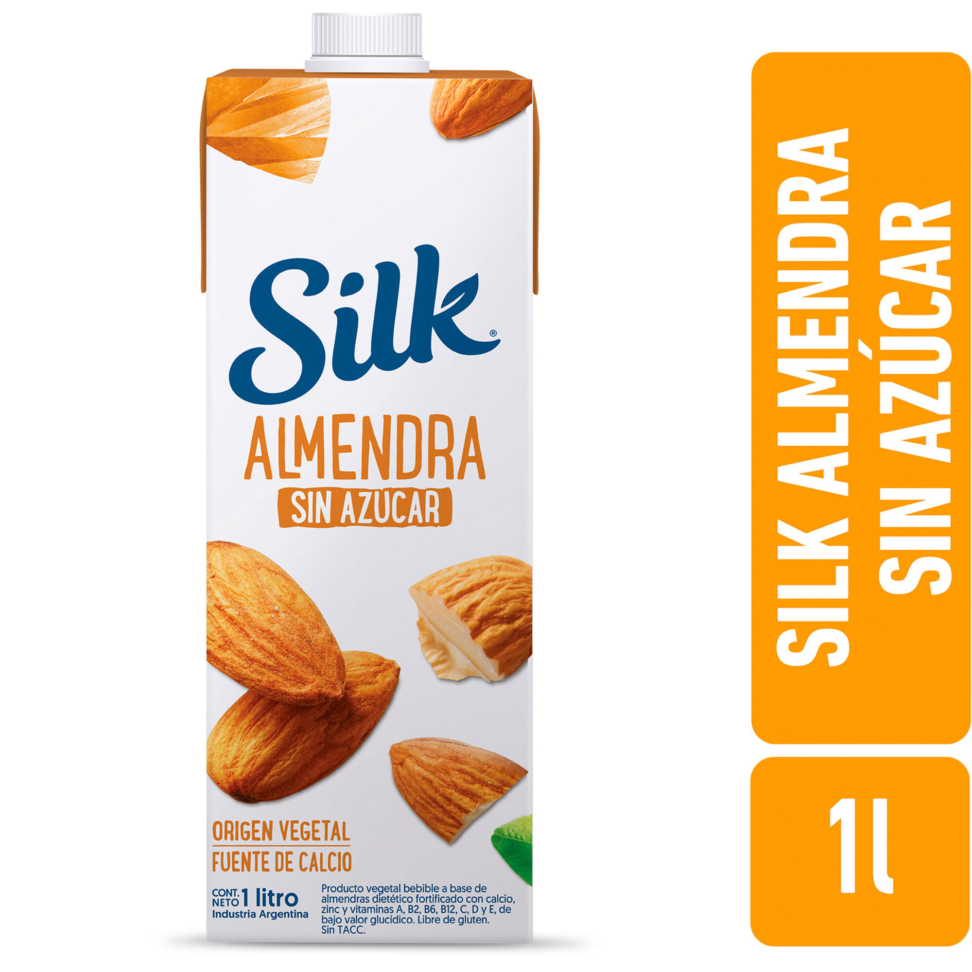 Bebida Vegetal Silk A Base De Almendras Sin Azúcar 1 L