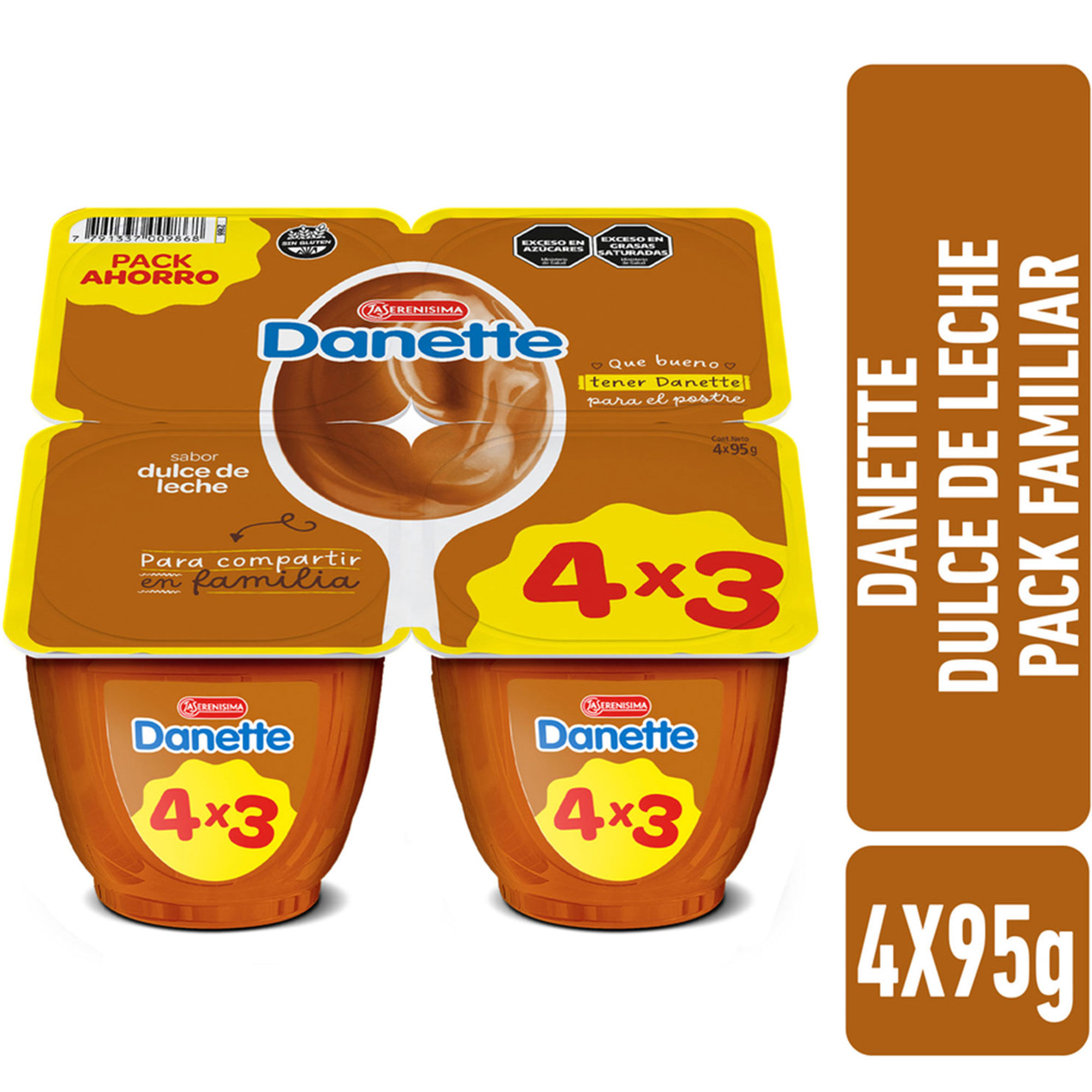 Postre Danette Dulce De Leche 4 U 95 G