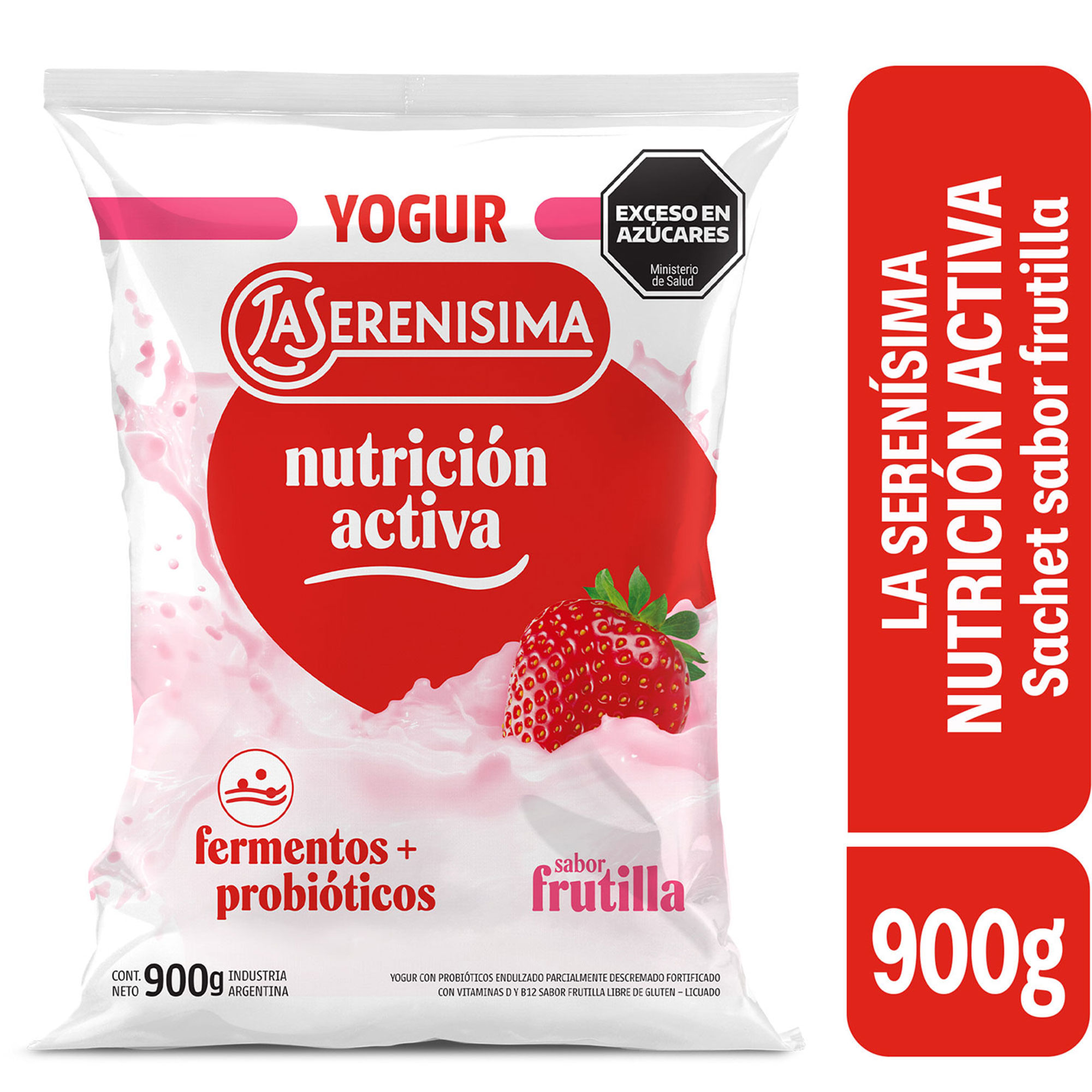 Yogur Bebible Entero La Serenísima Nutrición Activa Frutilla 900 G