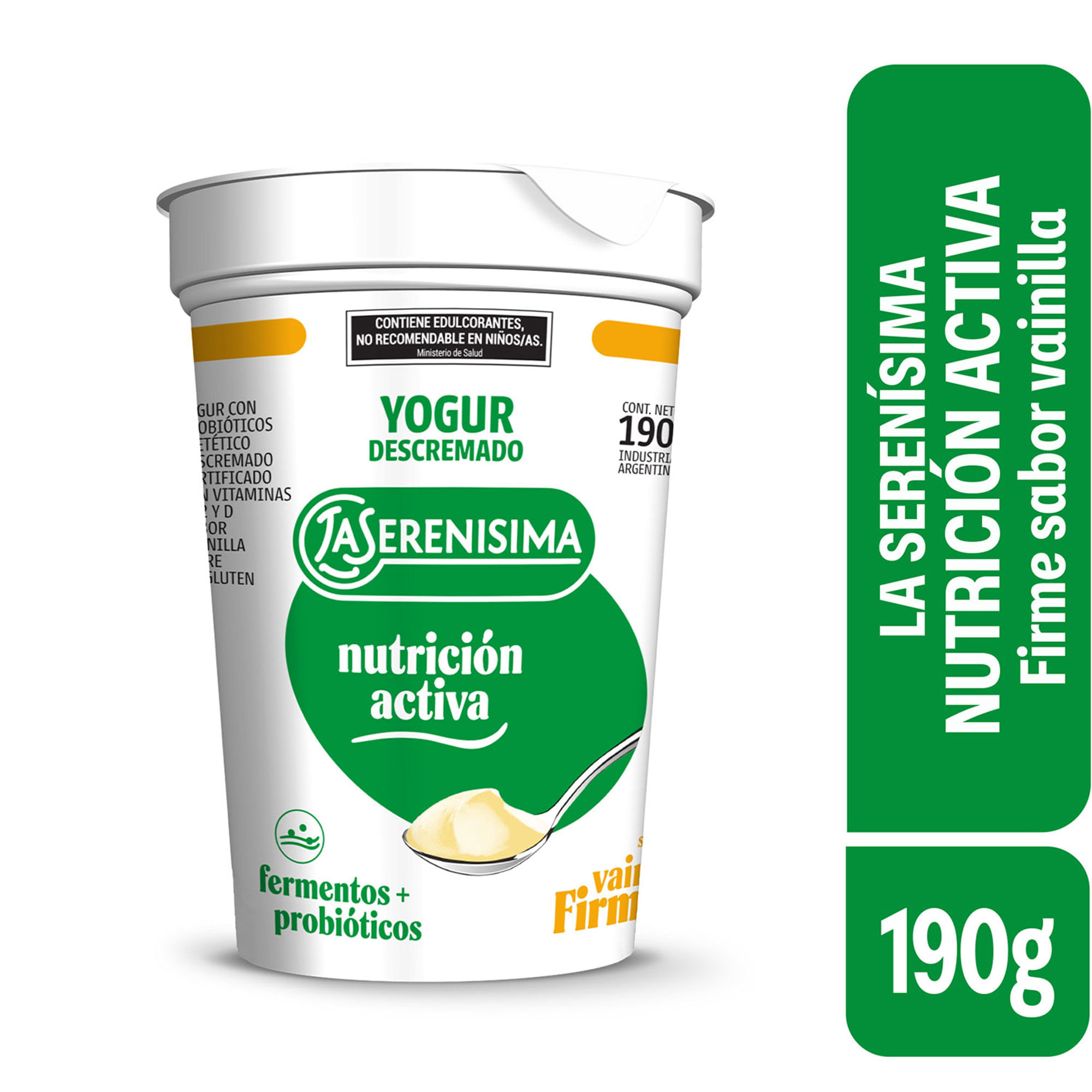 Yogur Firme Descremado La Serenísima Nutrición Activa Vainilla 190 G