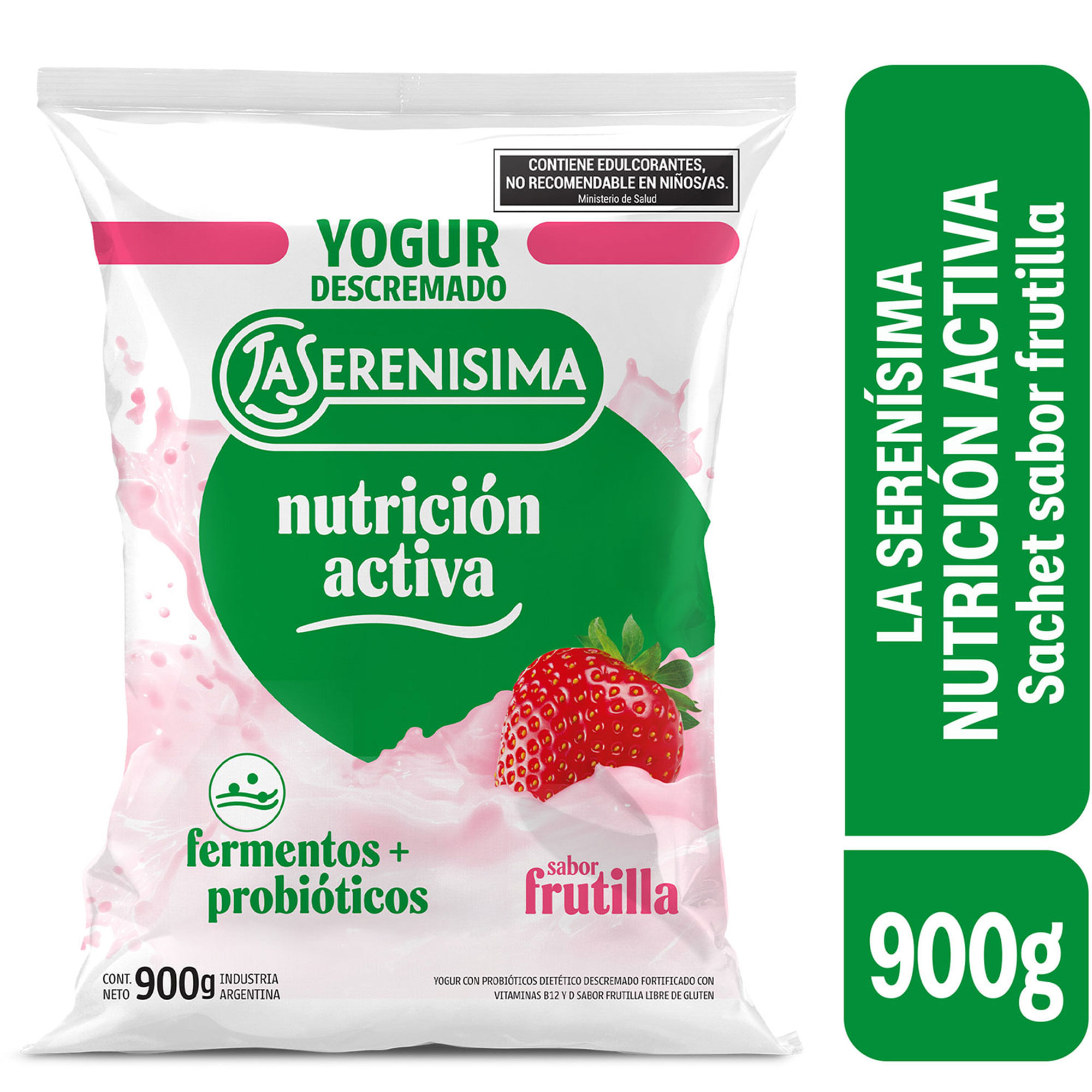 Yogur Bebible Descremado La Serenísima Nutrición Activa Frutilla 900 G