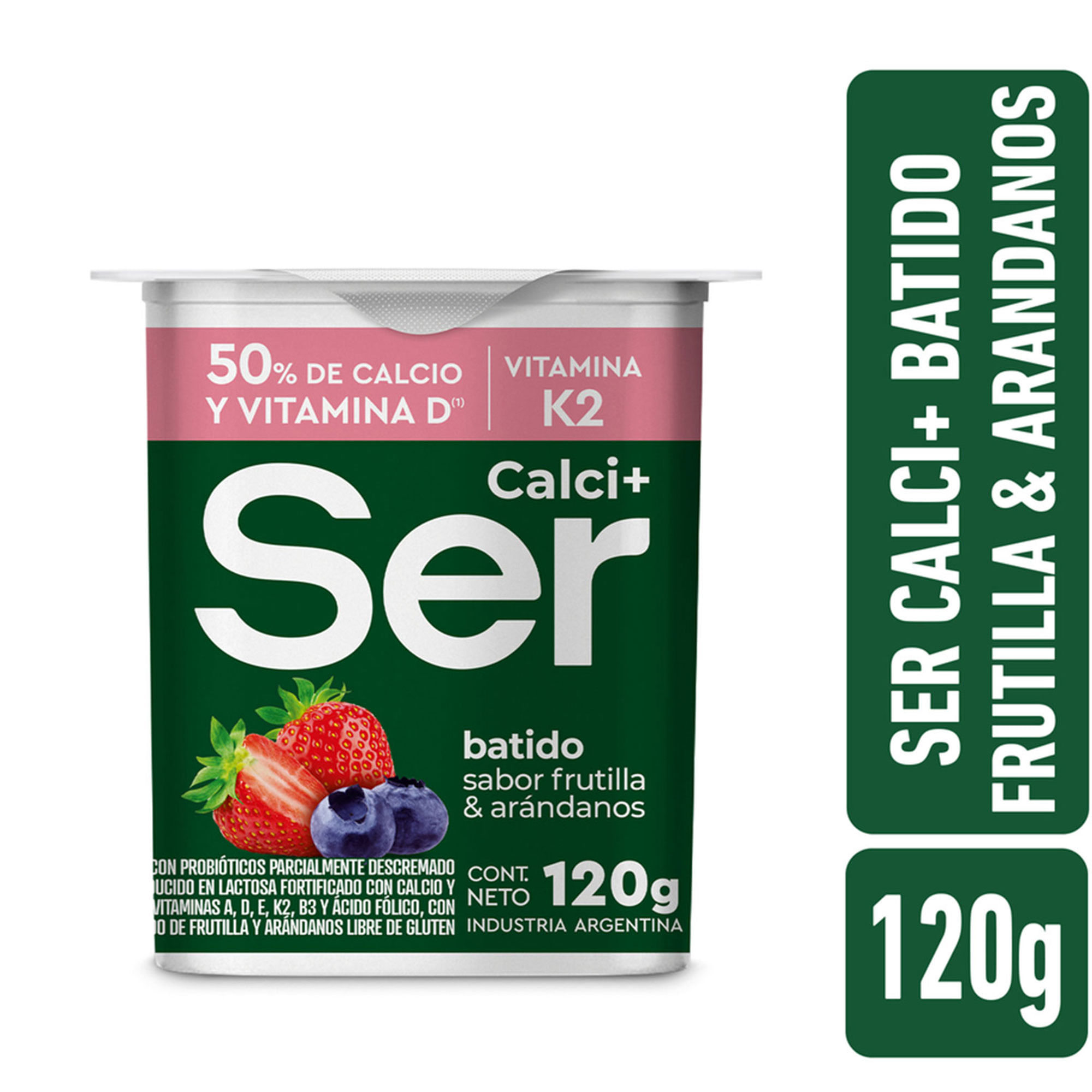 Yogur Ser Calci+ Batido Sabor Frutos Rojos 120 G