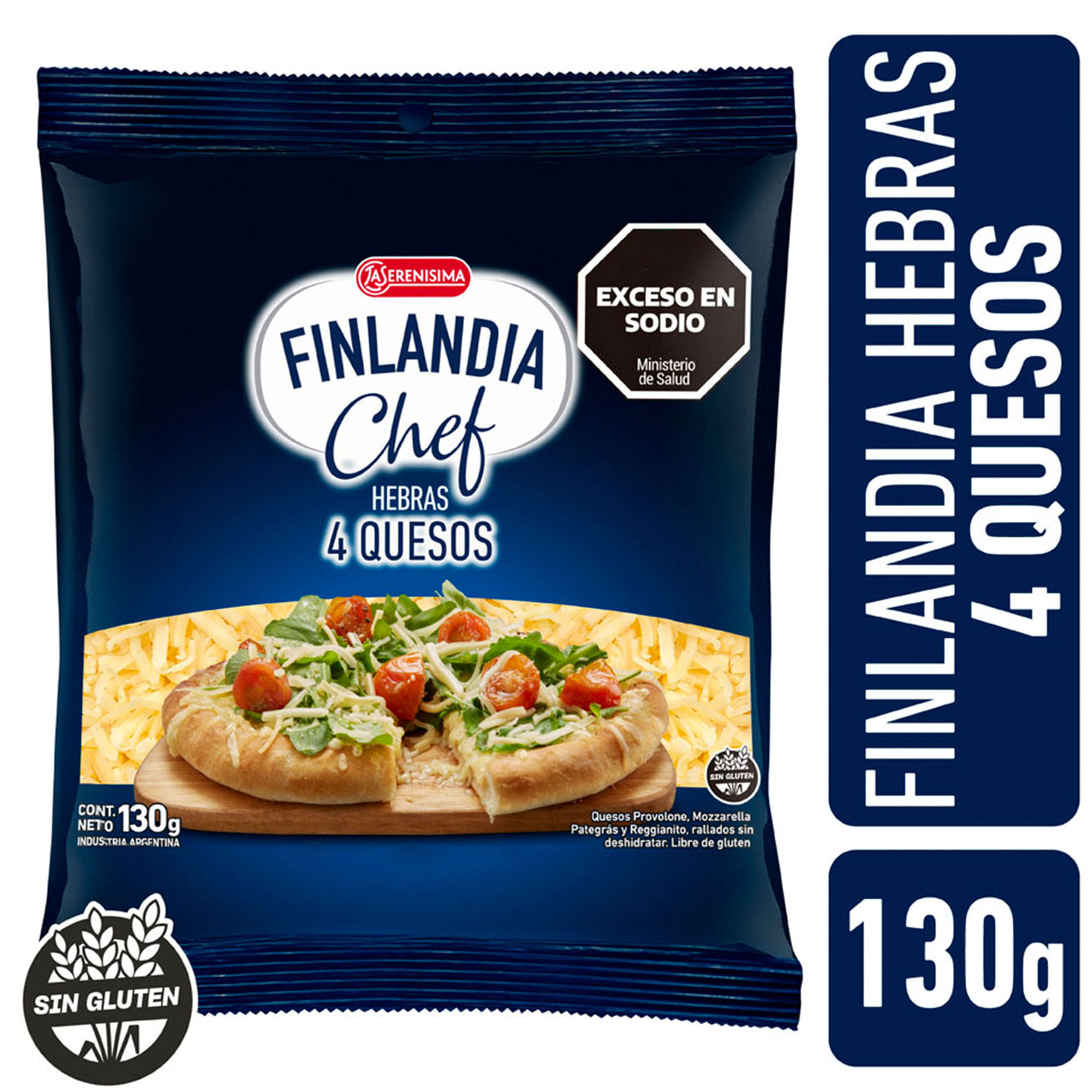 Queso En Hebras Finlandia Chef Cuatro Quesos 130 G