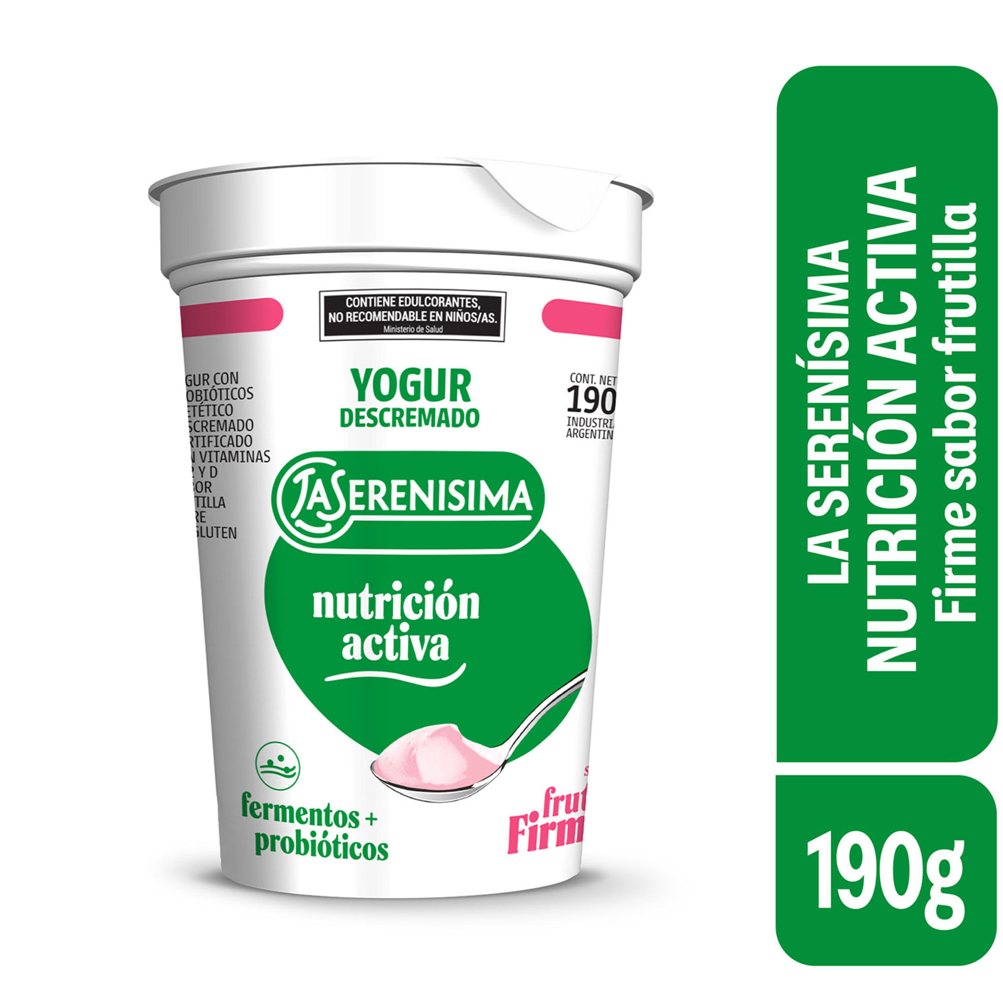 Yogur Firme Descremado La Serenísima Nutrición Activa Frutilla 190 G