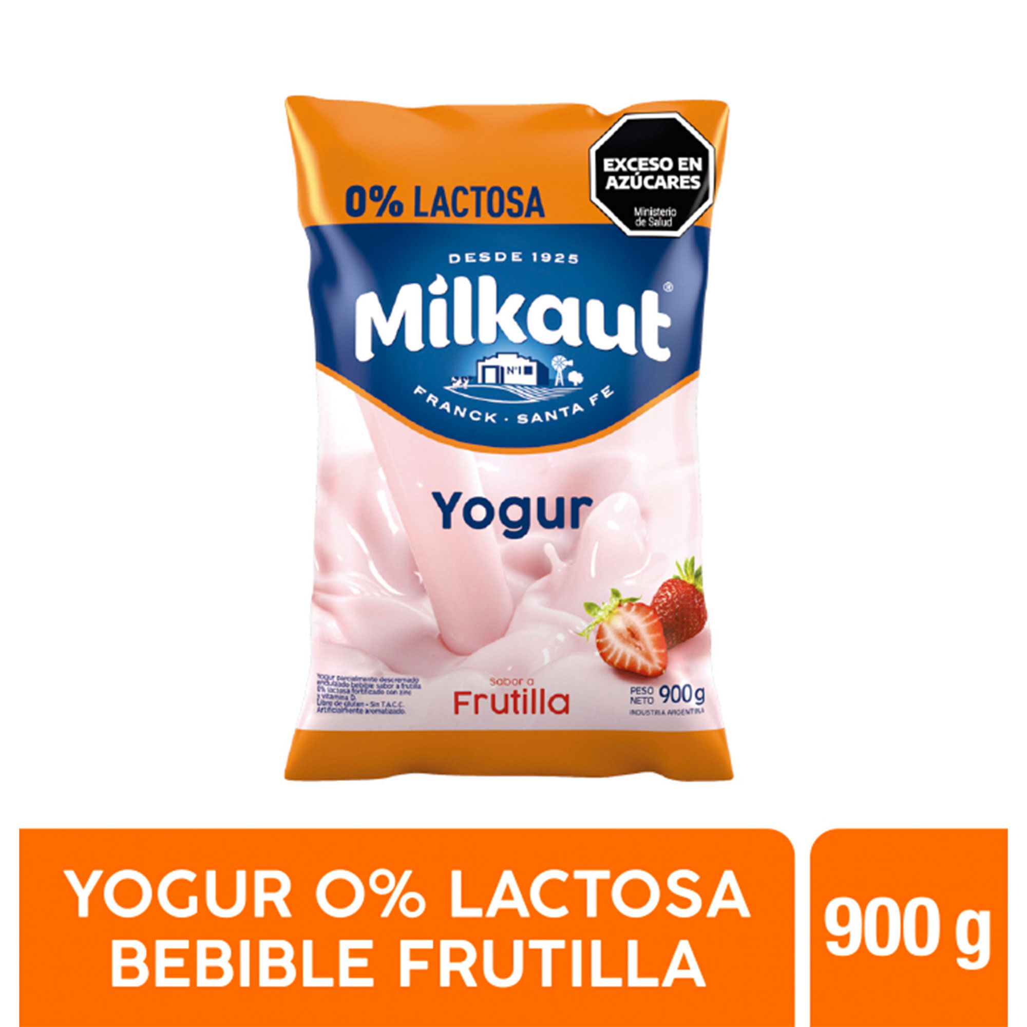 Yogur Bebible Milkaut 0% Lactosa Frutilla 900 G