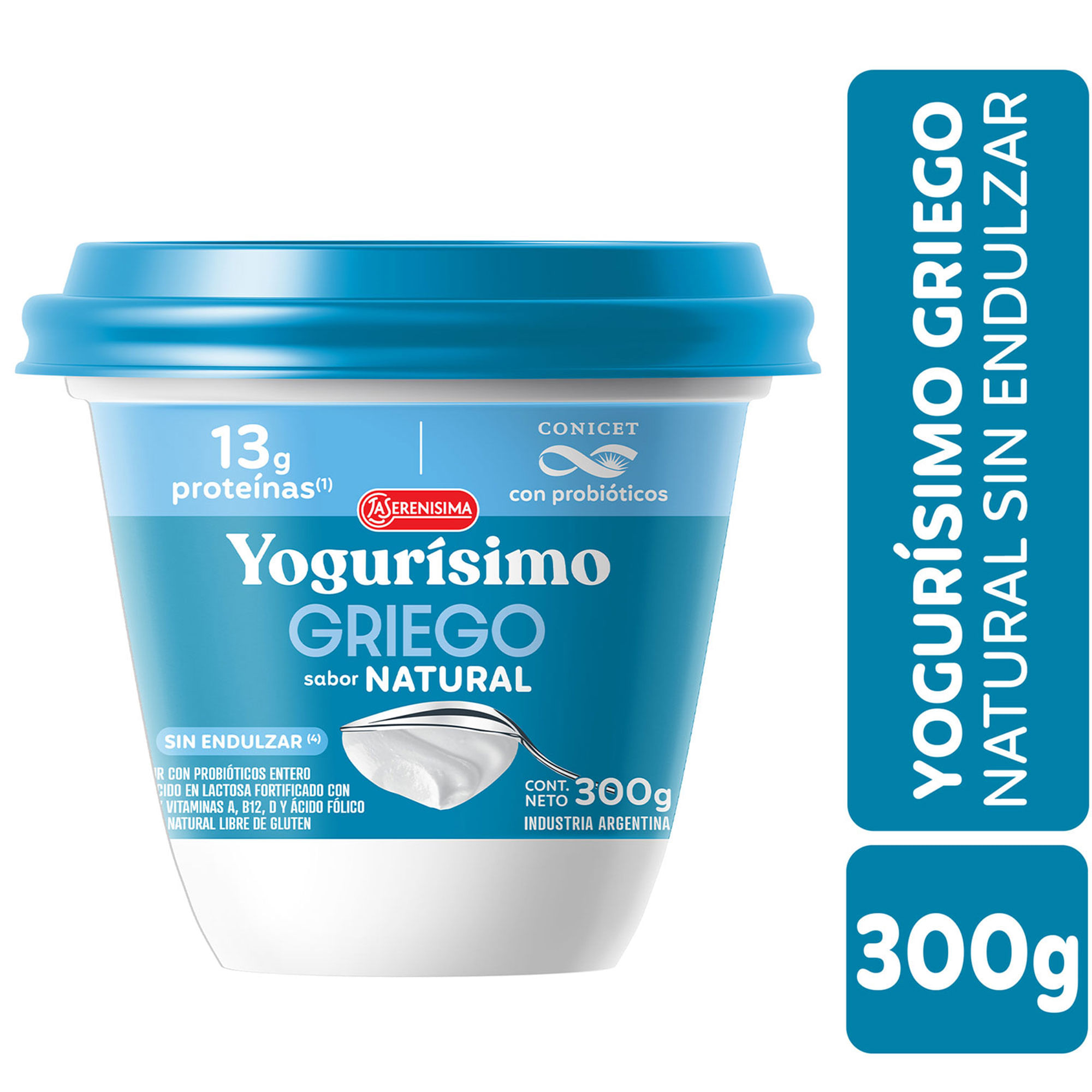 Yogur Griego Yogurísimo Natural Sin Endulzar 300 G