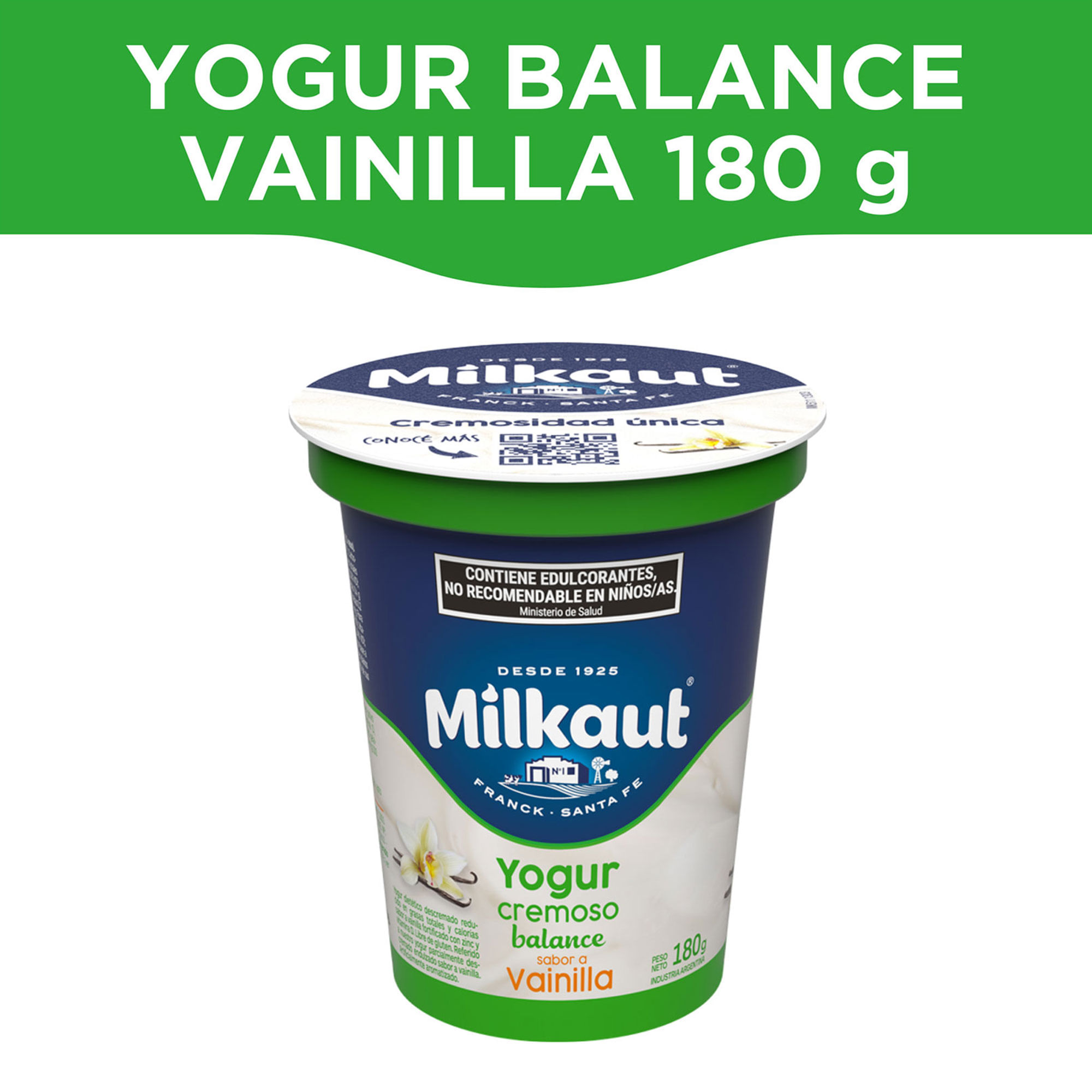 Yogur Batido Milkaut Balance Vainilla 180 G