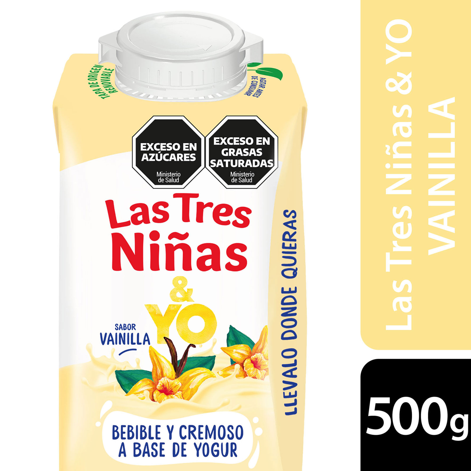 Producto a base de yogur Las 3 Niñas sabor vainilla 500 grs