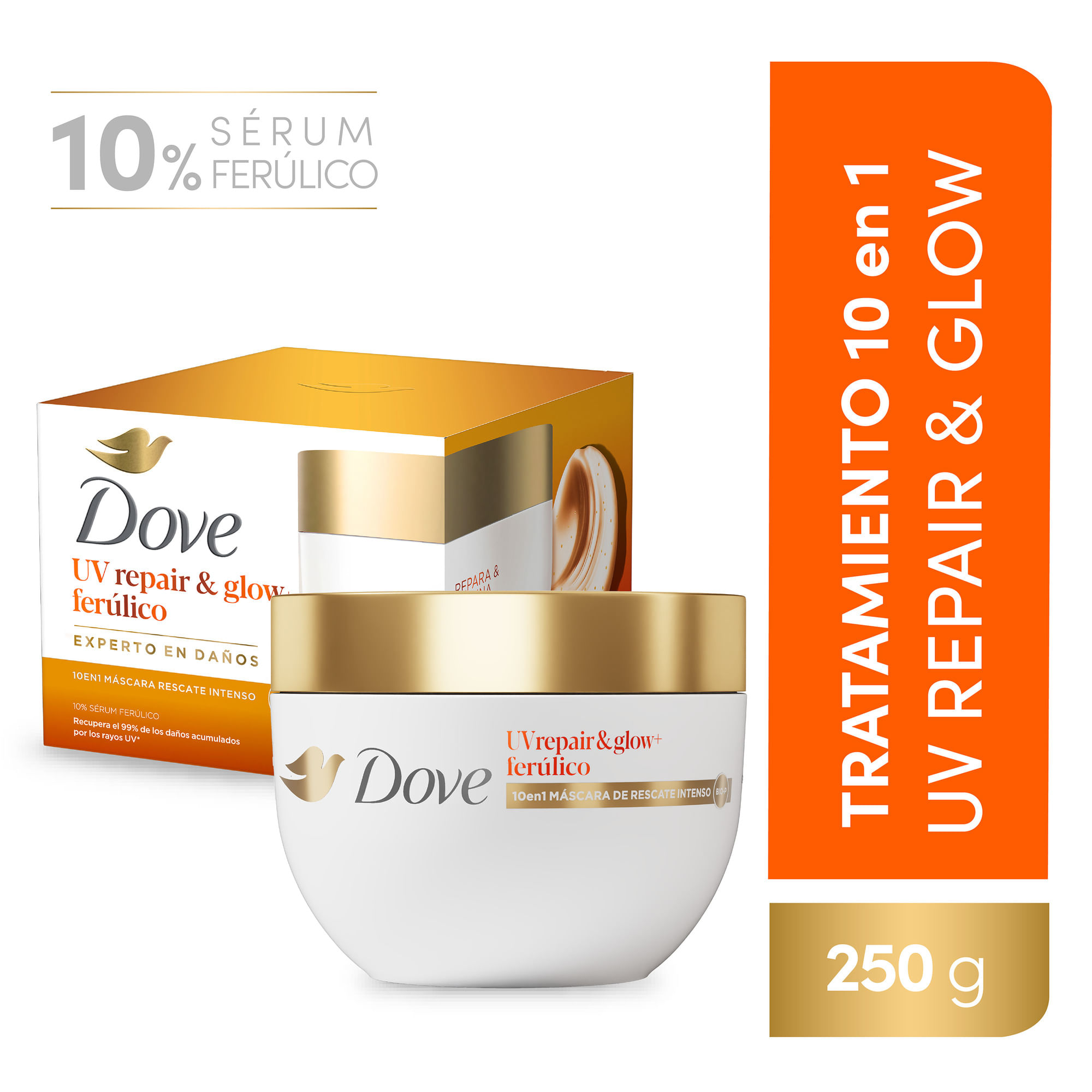 Máscara Capilar Dove Uv Repair & Glow 250 G