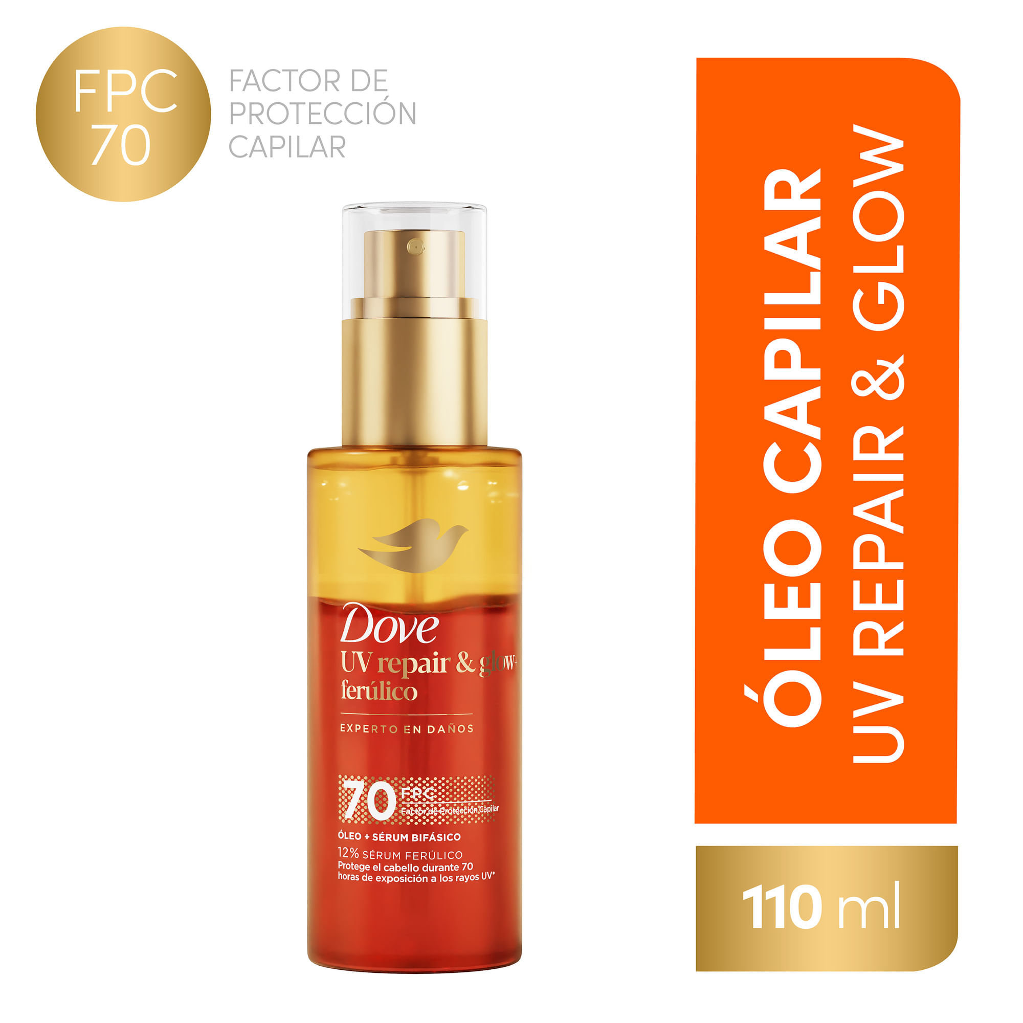 Óleo Capilar Dove Uv Repair & Glow 110 Ml