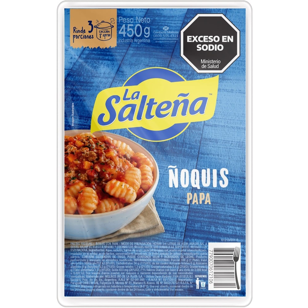 Ñoquis de papa La Salteña blister 450 grs