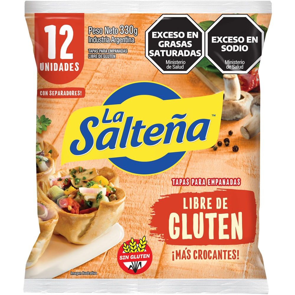 Tapas Para Empanadas La Salteña Libres De Gluten 330 G 12 U