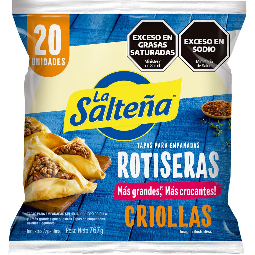 Tapas Para Empanadas La Salteña Rotiseras Criollas 767 G 20 U