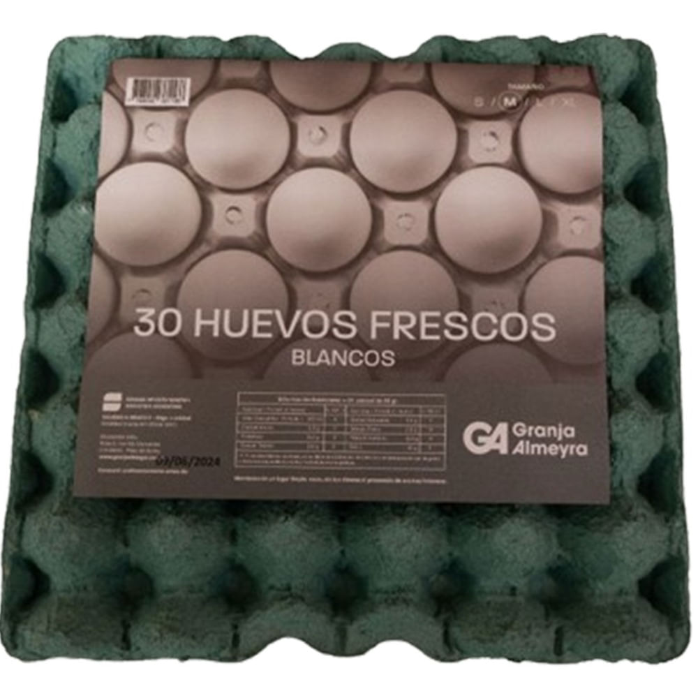 Huevos blancos medianos Granja almeyra maple 30 uni