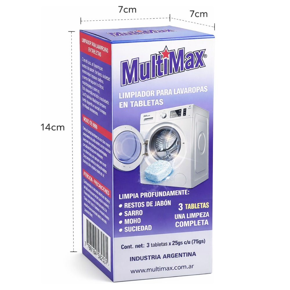 Limpiador para lavarropas Multimax 3 tabletas