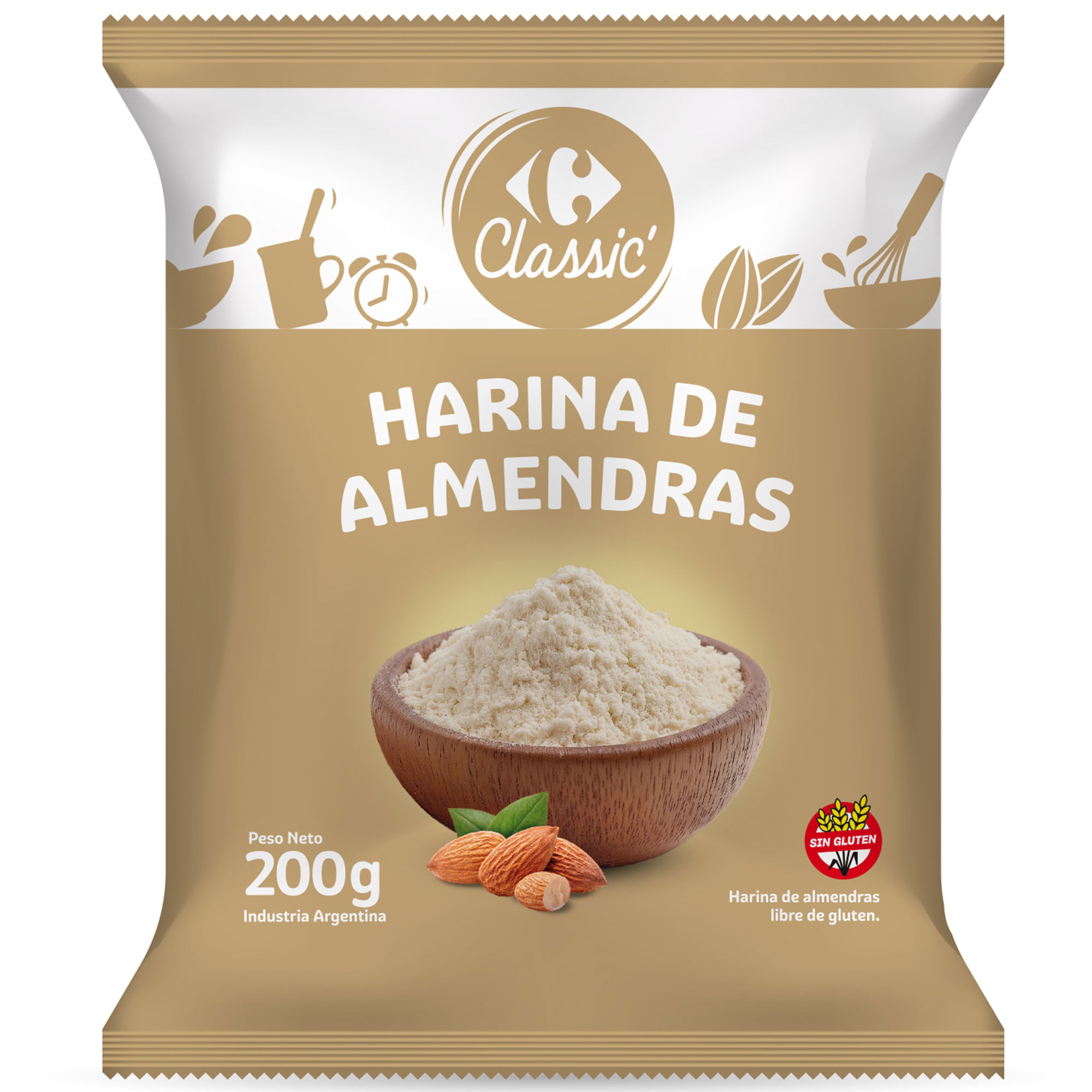 Harina de almendras Carrefour Classic 200 grs
