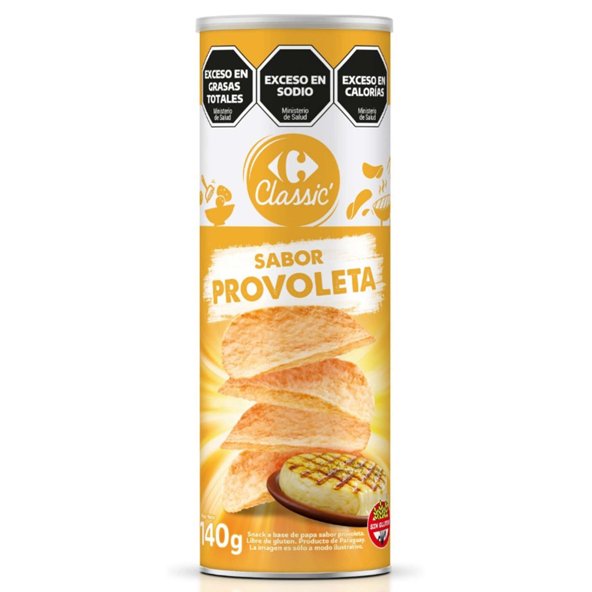 Papas fritas Carrefour Classic de provoleta en tubo 140 grs