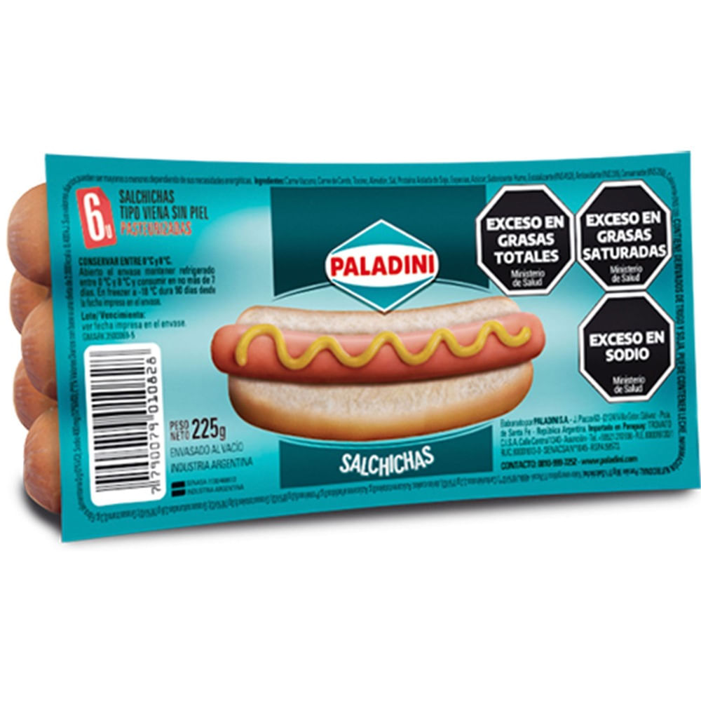 Salchichas Paladini 6 U 225 G