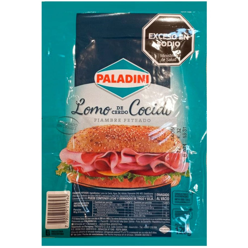 Lomo de cerdo feteado Paladini 120 g.