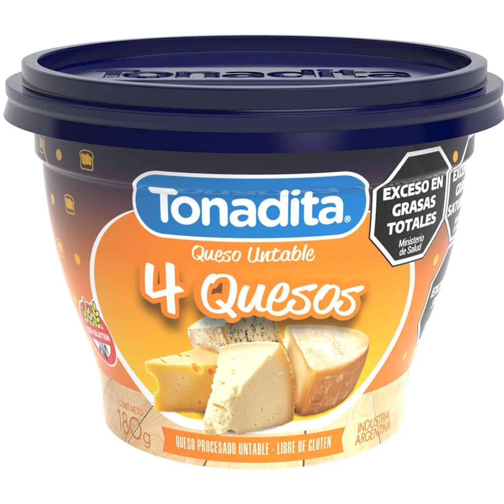Queso Untable Tonadita 4 Quesos 180 G
