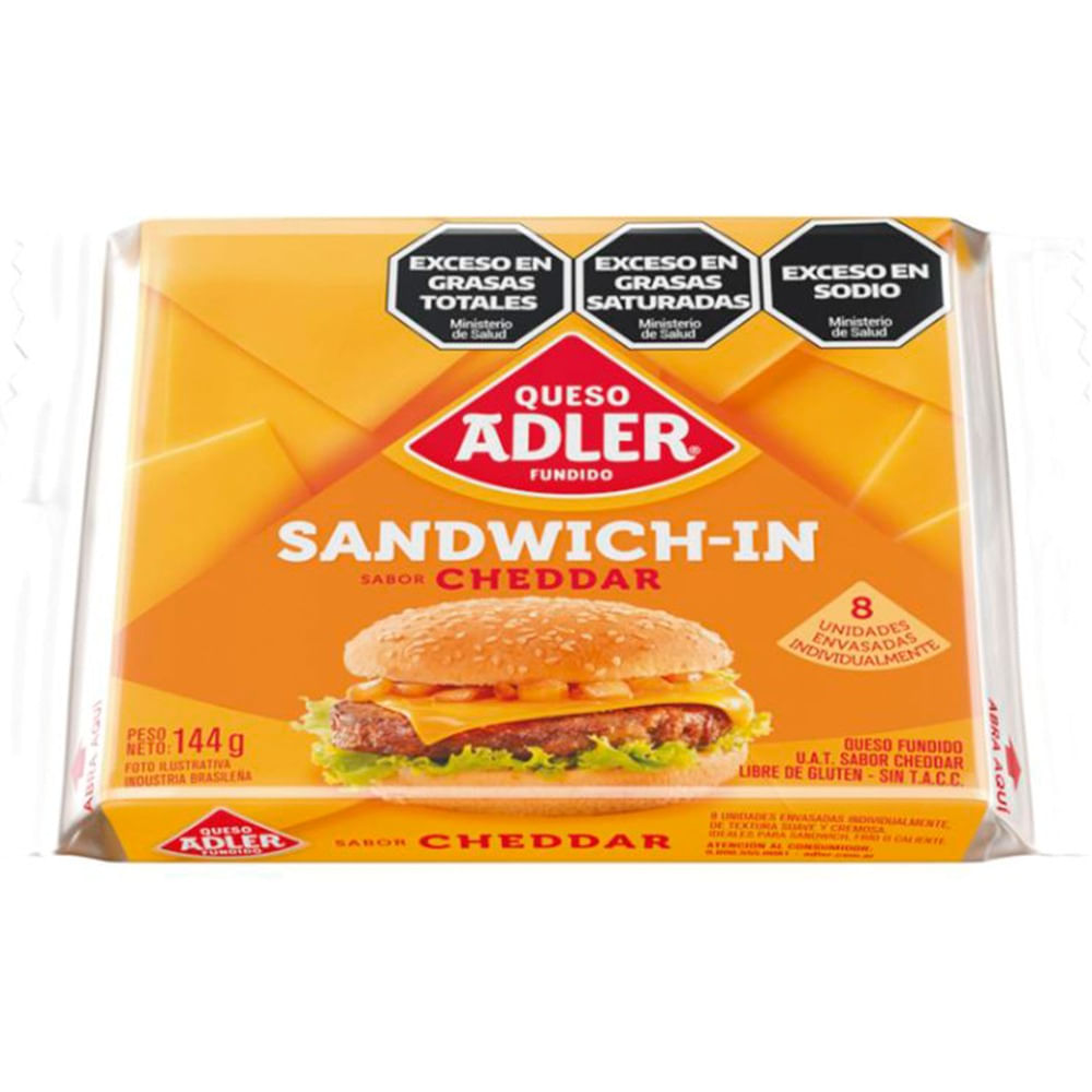 Queso Cheddar Adler 8 Fetas 144 G