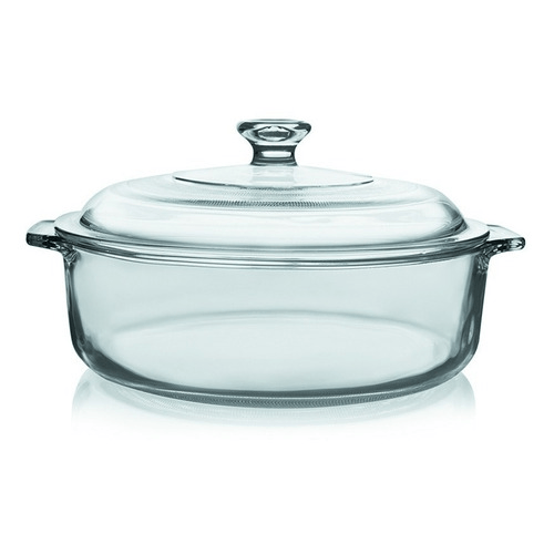 Cacerola Fuente Asadera Vidrio Templado Con Tapa 0.95L