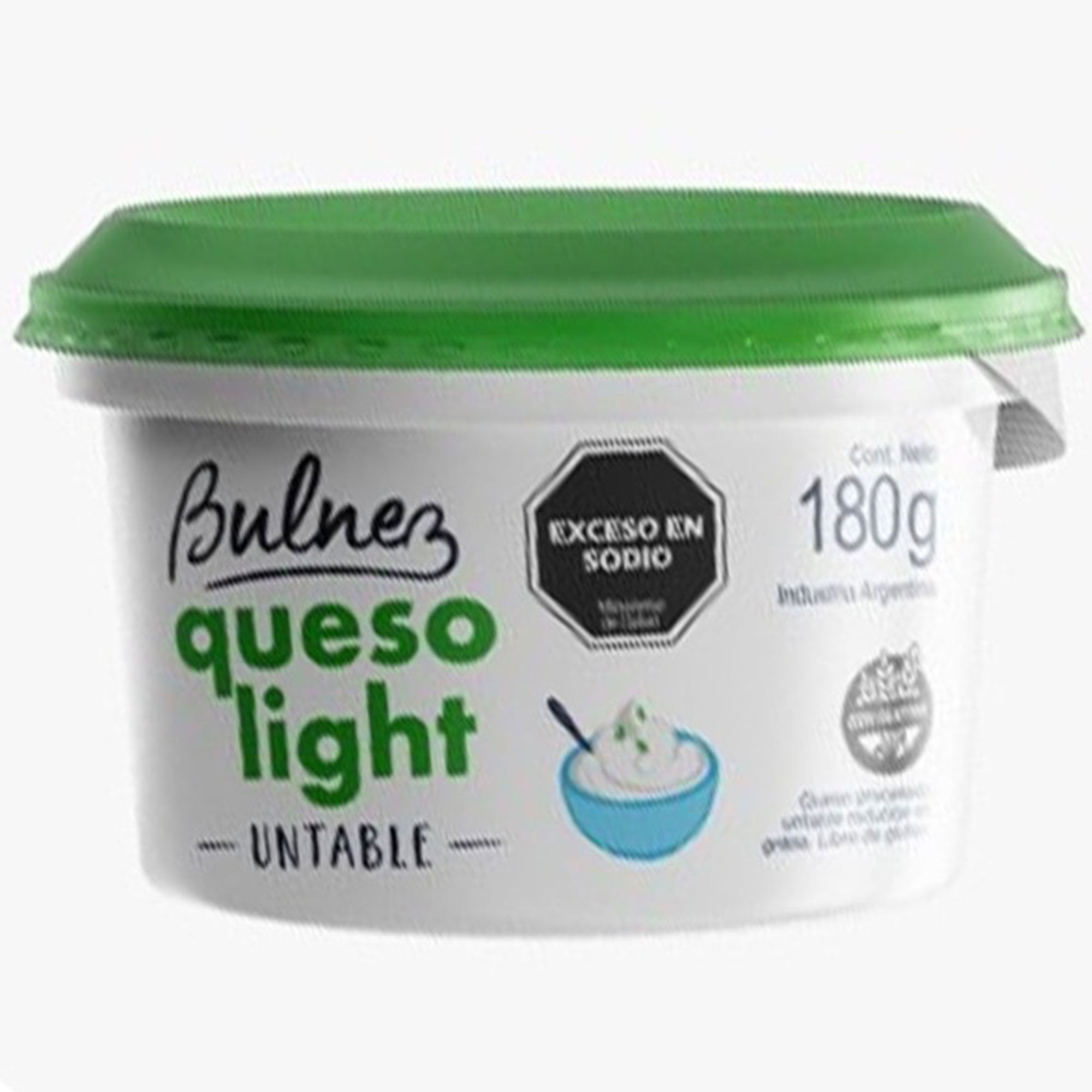 Queso crema untable light Bulnez en pote 180 grs