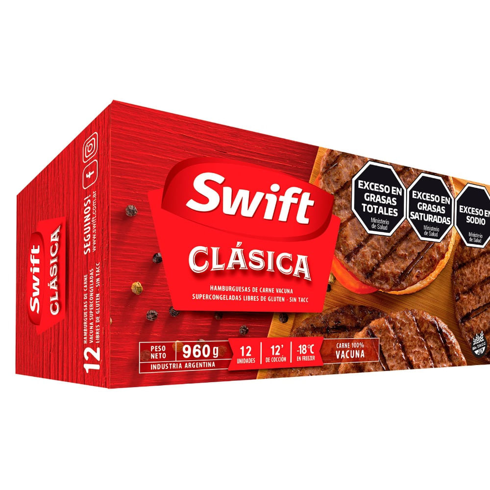 Hamburguesa Swift clásica 12 u.