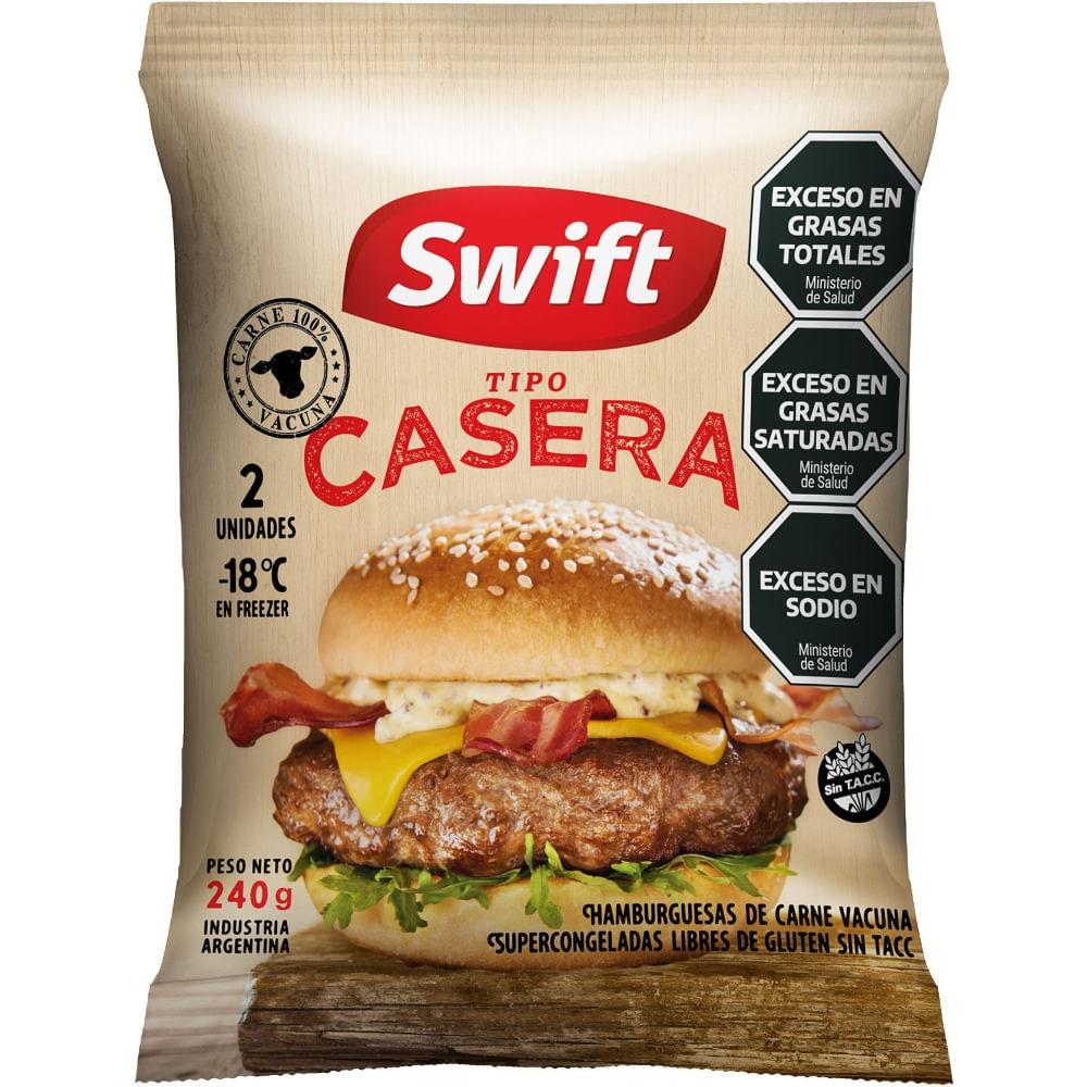 Hamburguesas Swift Tipo Casera 240g 2u