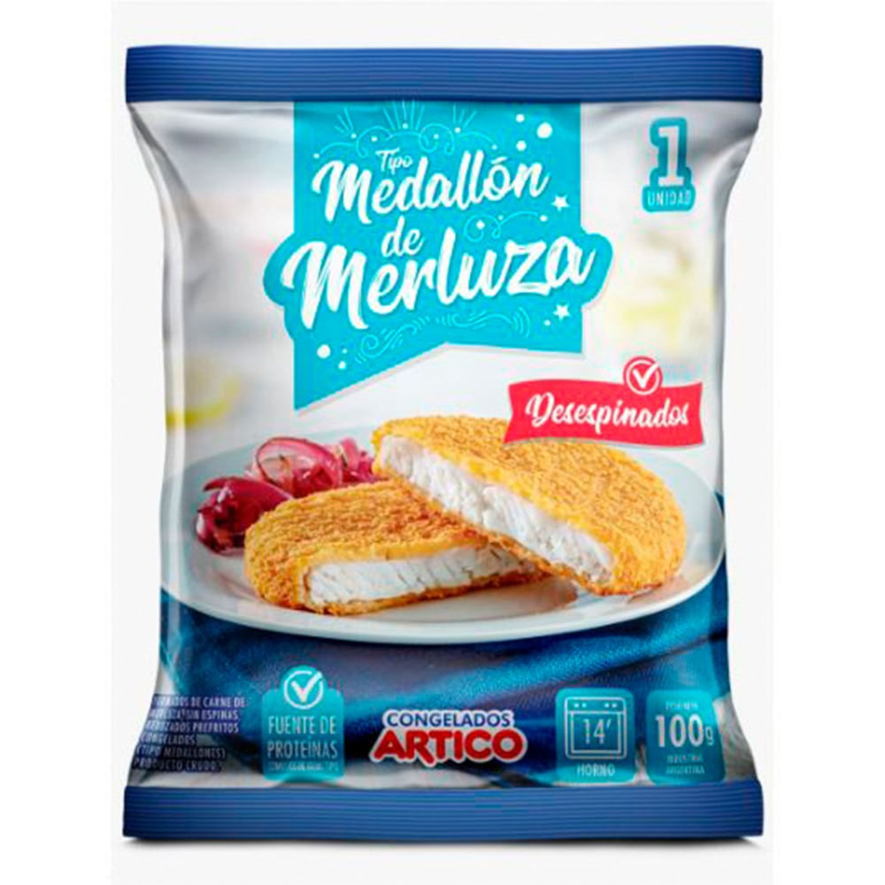 Medallón de merluza rebozados 100 g.