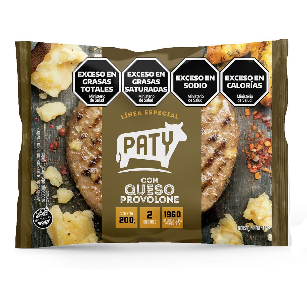 Medallon de carne Paty con queso provolone 2 u Medallon de carne Paty con queso provolone 2 u.