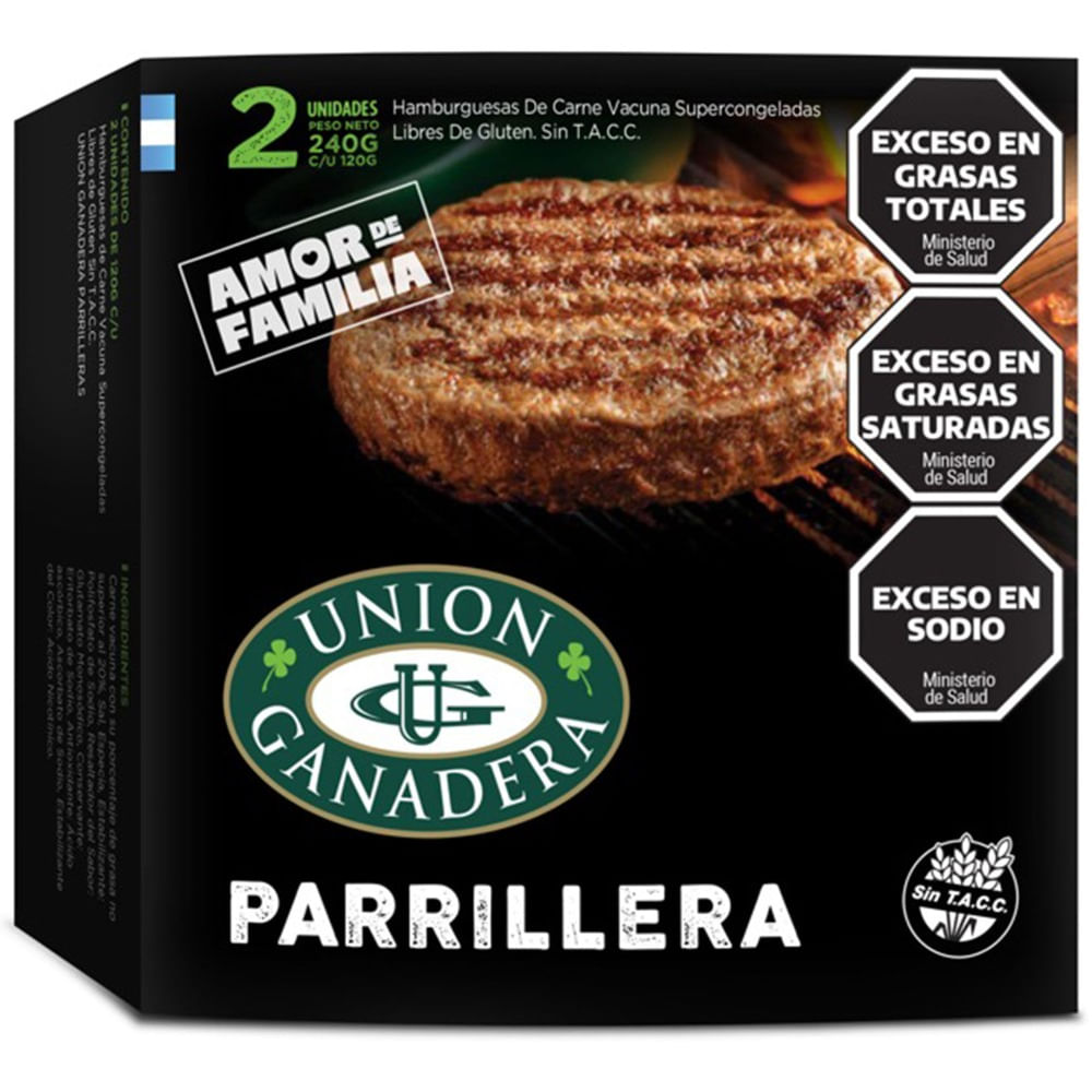 Hamburguesa Unión Ganadera Parrillera 2 U 240 G
