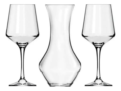 Kit Decanter + 2 Copas Brunello Set Vino Nadir Vidrio
