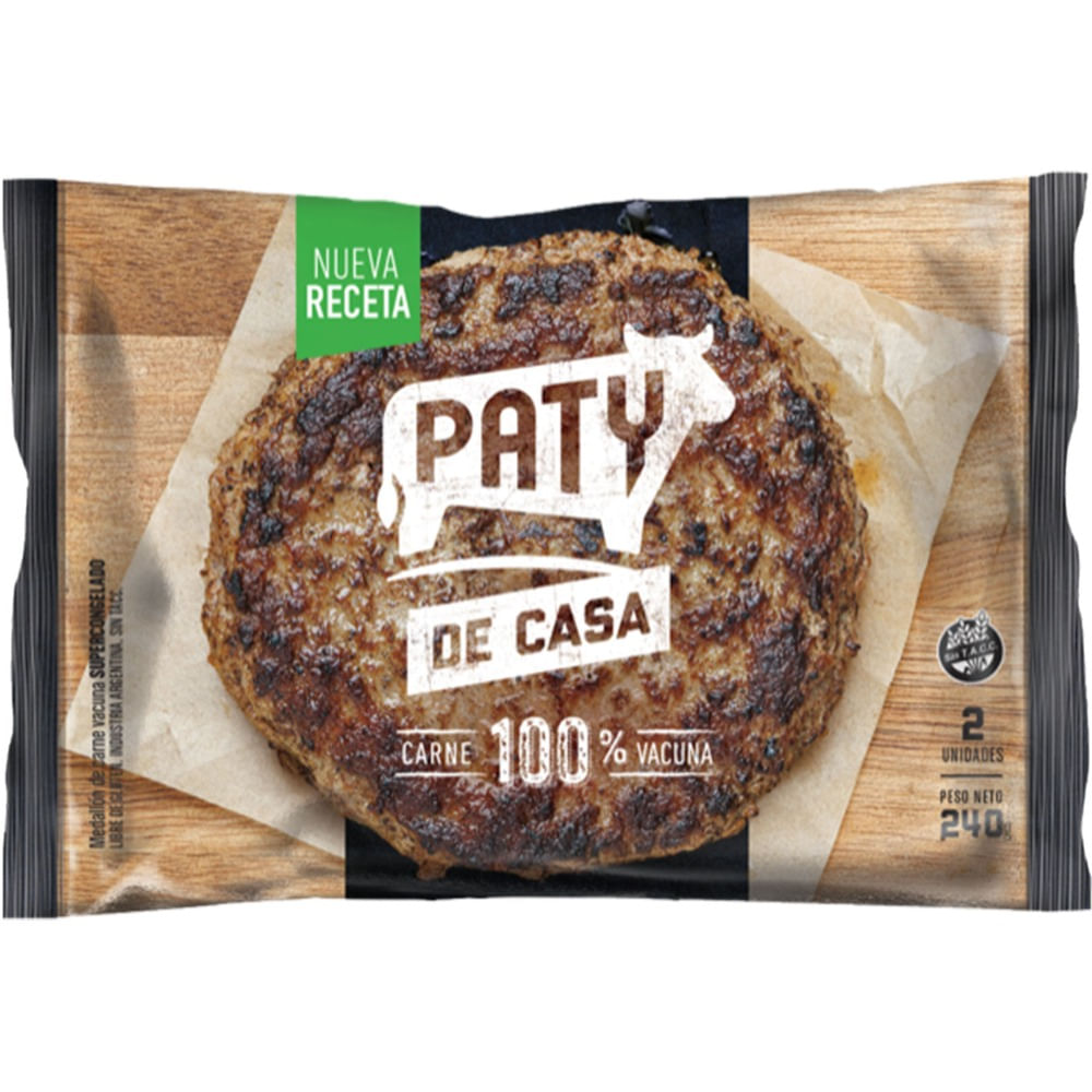 Medallón De Carne Vacuna Paty De Casa 240 G 2u
