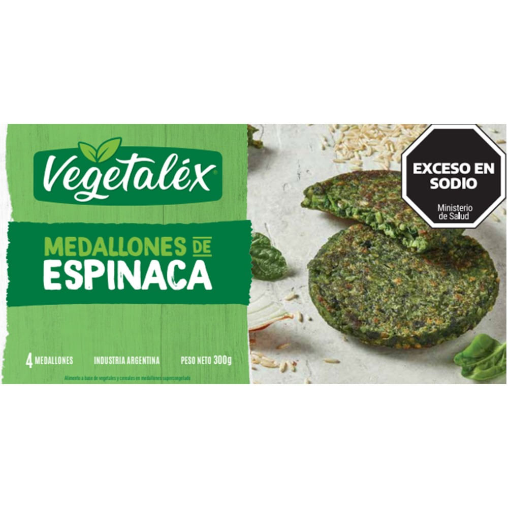 Medallones Vegetalex De Espinaca 300 G 4u
