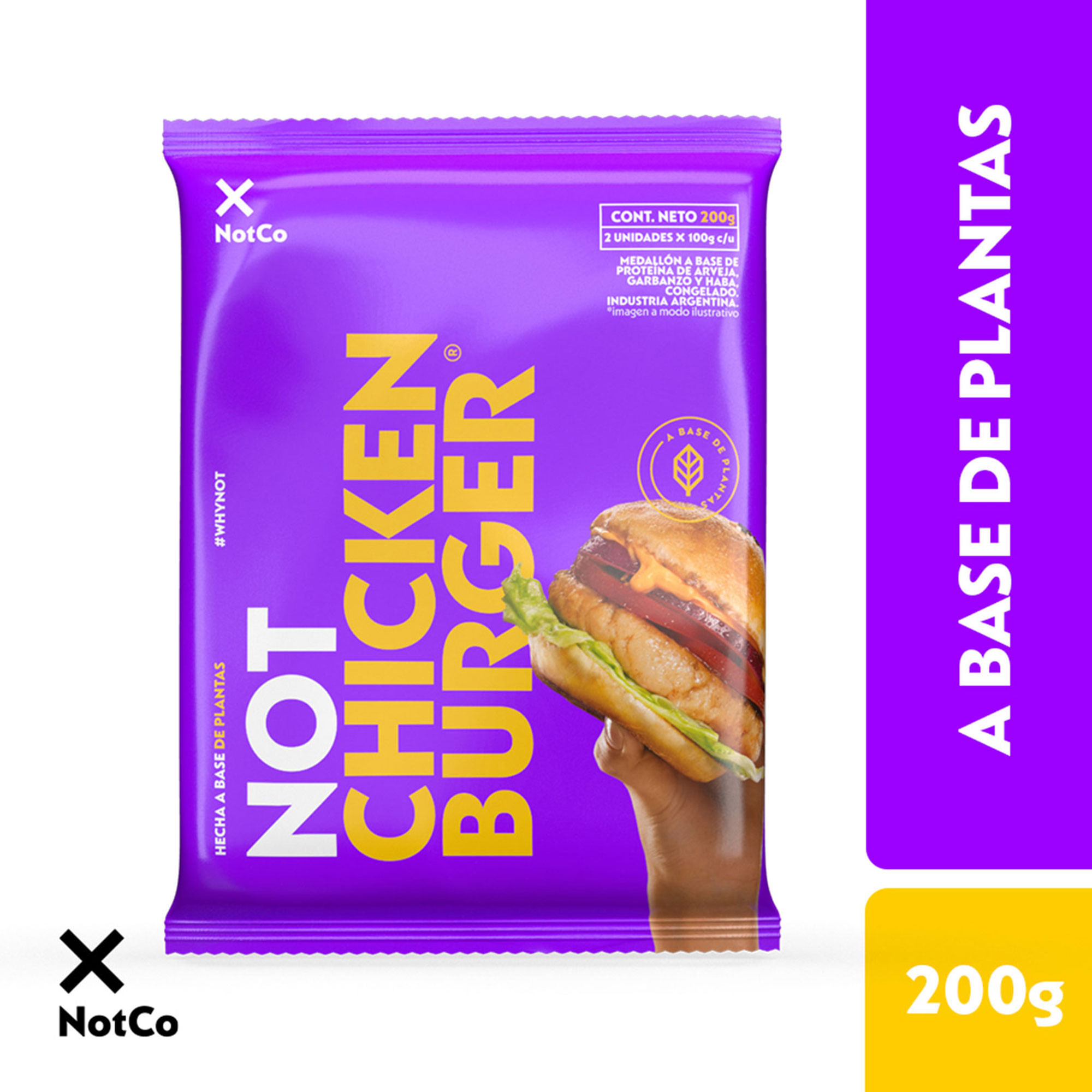 Medallon Not chicken burger flow pack x2 80 g.