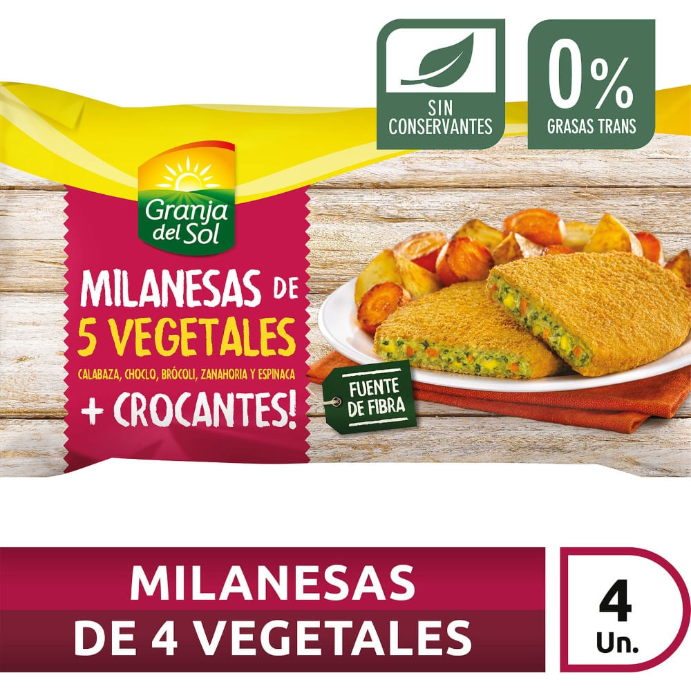 Milanesa de vegetales Granja del sol 4 uni