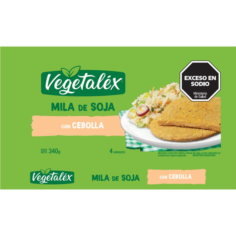 Milanesa de soja y cebolla Vegetalex 4 uni
