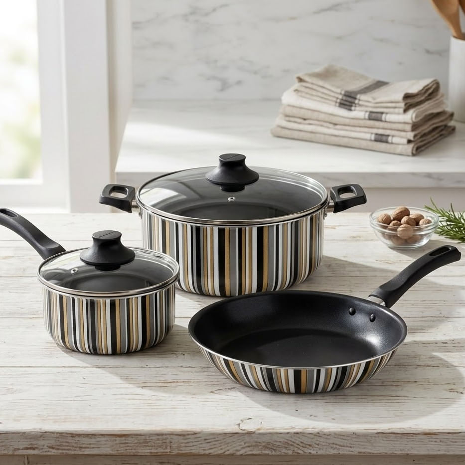 Batería Antiadherente Olla Cacerola Sarten Tutti Black Aston