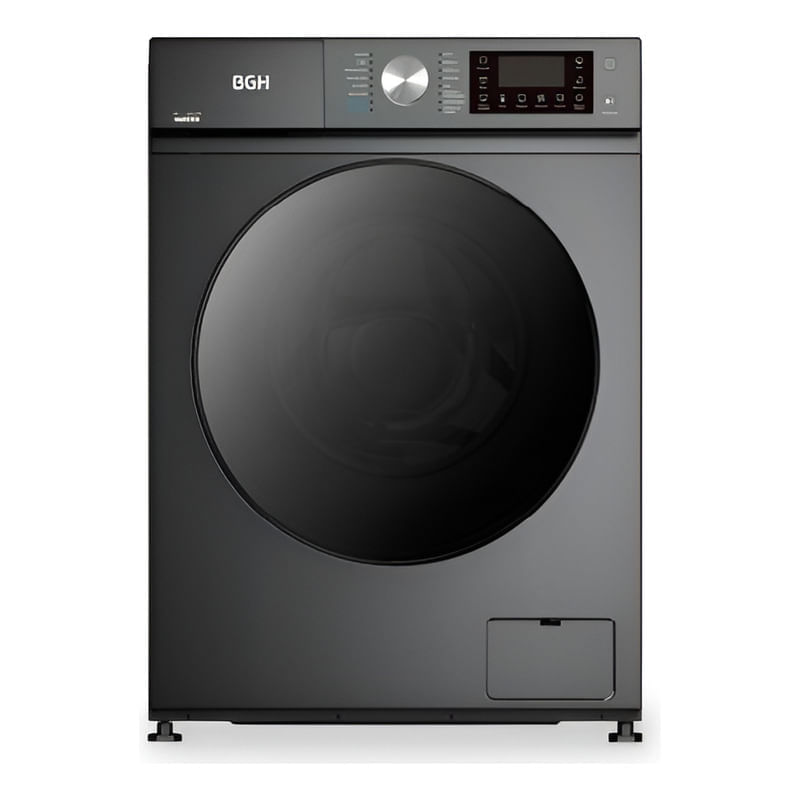 Lavarropas Carga Frontal Inverter Bgh 9 Kg Gris Bwfs09s25ar