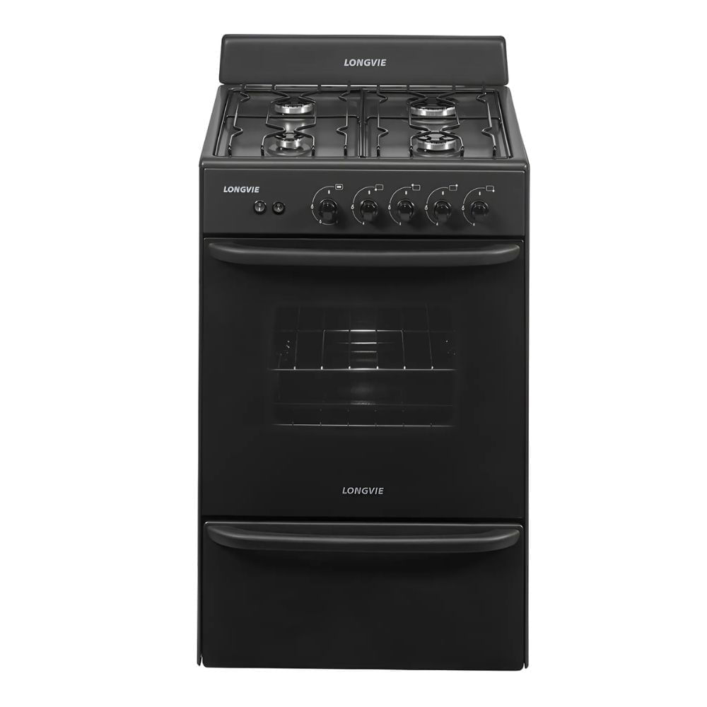 Cocina Multigas Longvie 12331g 56 Cm 4 Hornallas CajóN Parrilla Grafito