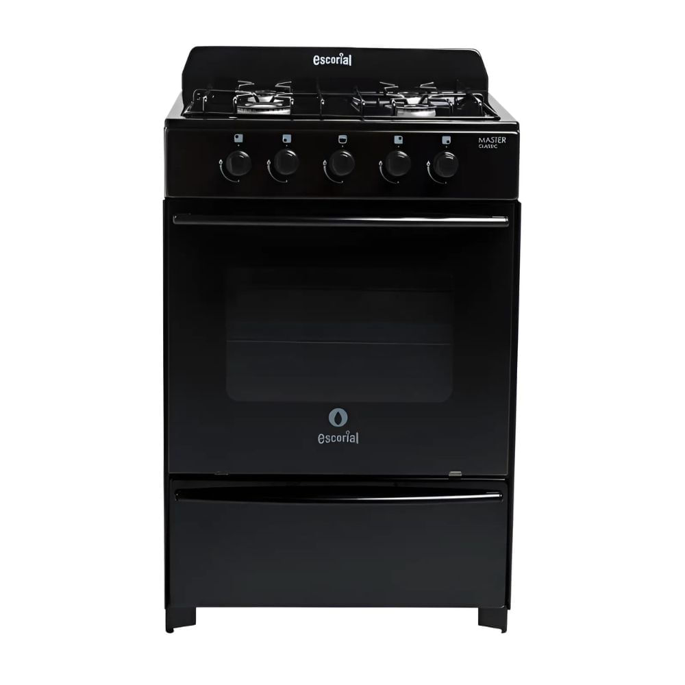Cocina Escorial Master Classic 56cm Horno Visor Gas Envasado Negro