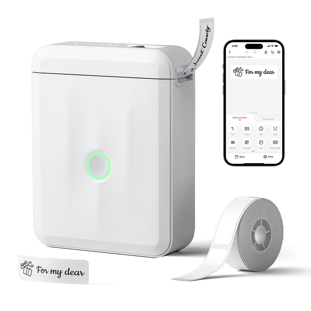Impresora Etiquetadora PortáTil Niimbot D110 Rotuladora Manual Inteligente (Celeste)