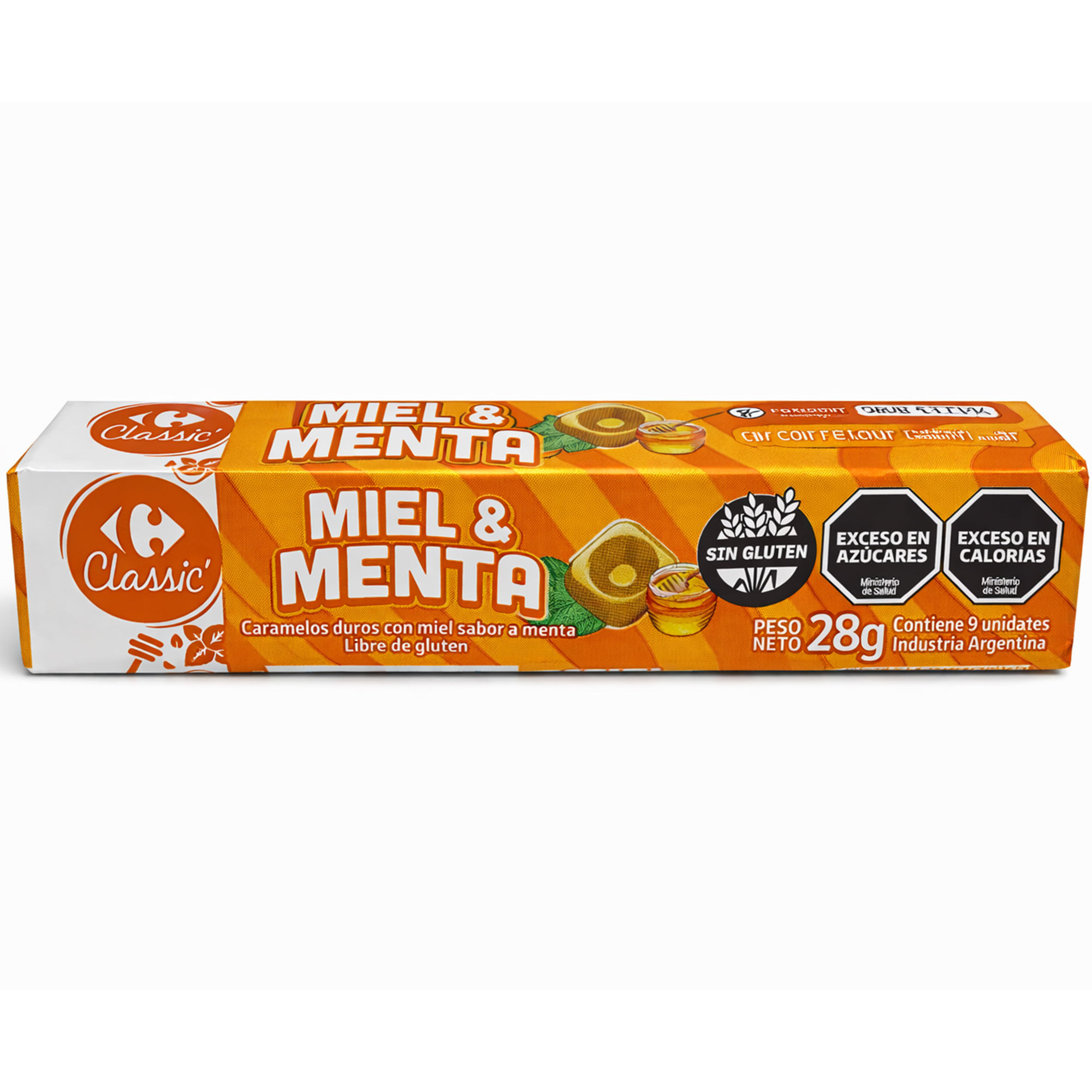 Pastillas miel y menta Carrefour Classic 28 grs