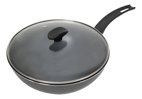 Wok 28 Cm Con Tapa Aluminio Ilko Grey Everyday