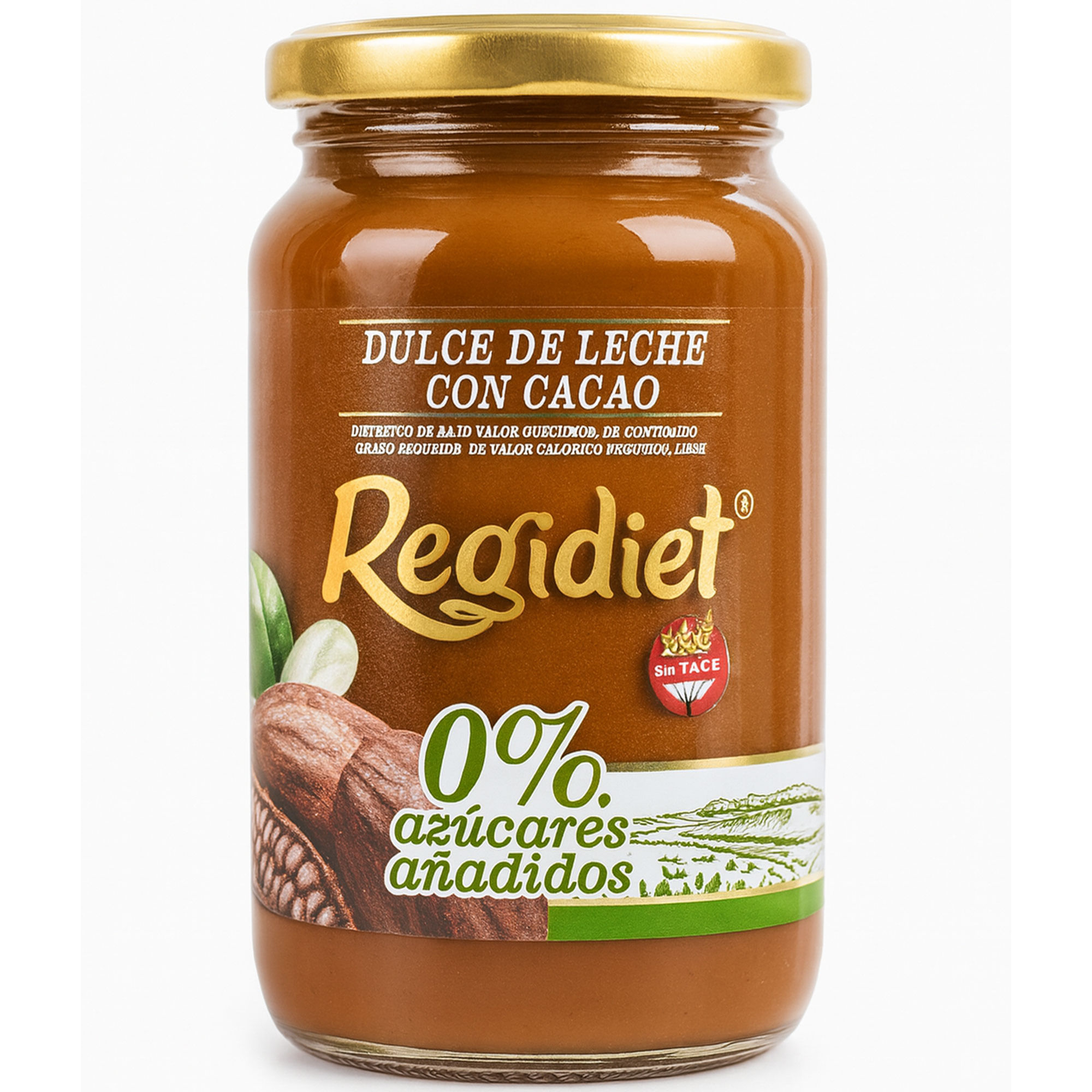Dulce de leche diet con cacao Regidiet en frasco 445 grs