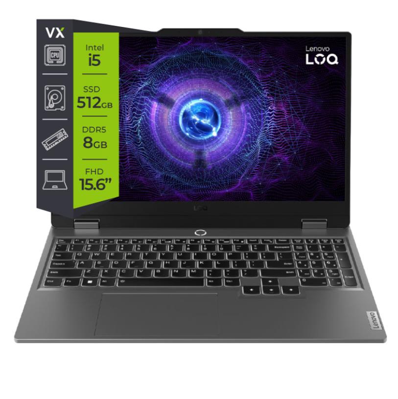 Notebook Lenovo LOQ 15IAX9 FHD I5 16GB 512GB RTX3050 W11 (83GS00EBAR)