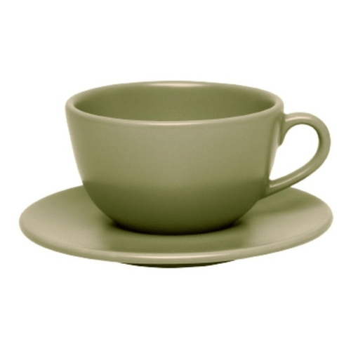 Taza de te con plato Oliva 200 ml