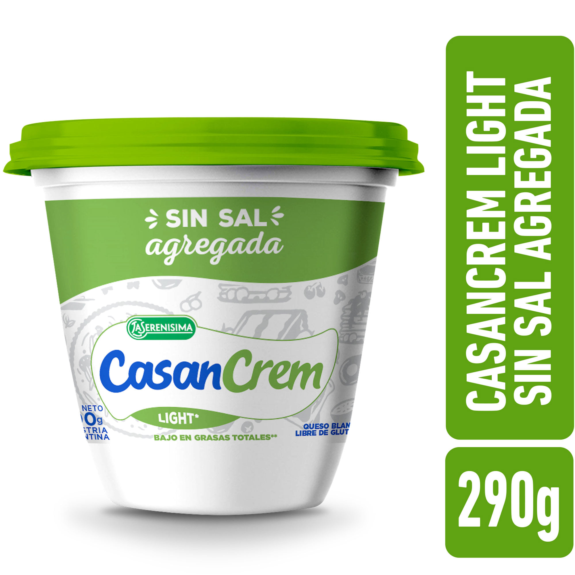 Queso Blanco Casancrem Light Sin Sal Agregada 290 G